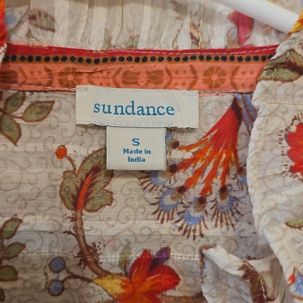 Sundance floral with ruffle/lace details blouse size small - Picture 4 of 10